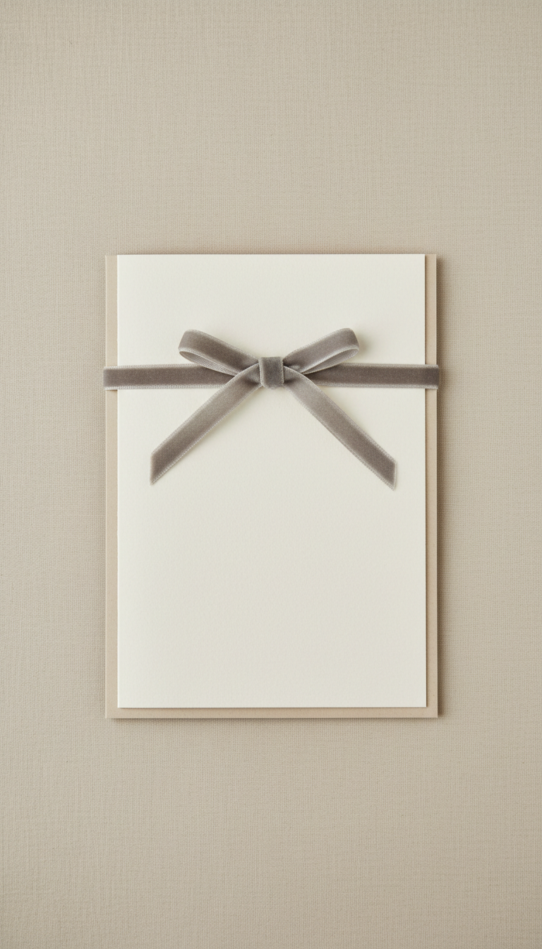 Personalized Menu Card with Velvet Ribbon
